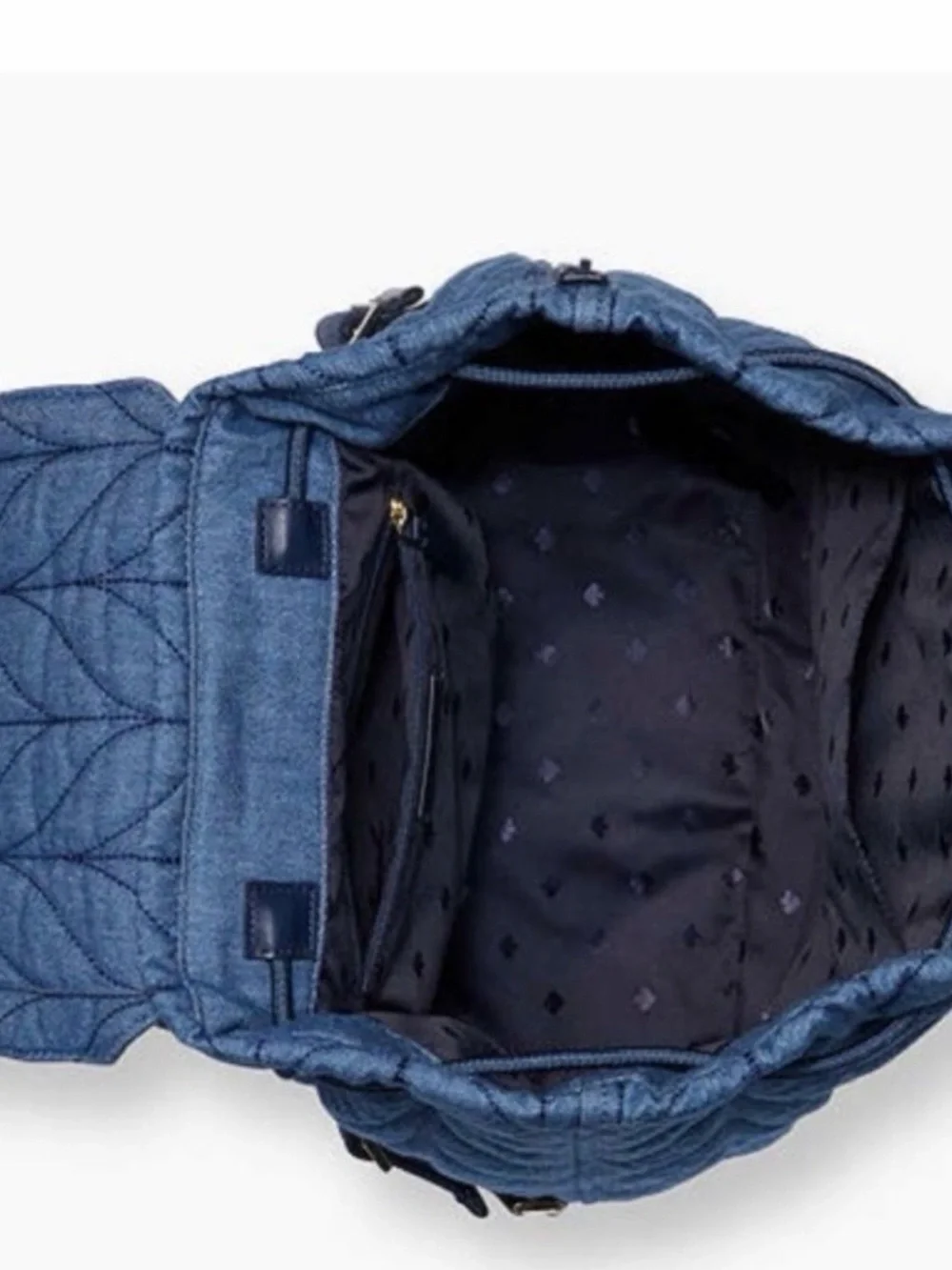 ⚡️Kate Spade Ellie Quilted Denim Large Flap Backpack